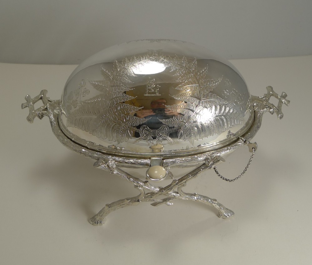 Magnificent Antique English Revolving Breakfast Dish by Atkin Brothers c.1870
