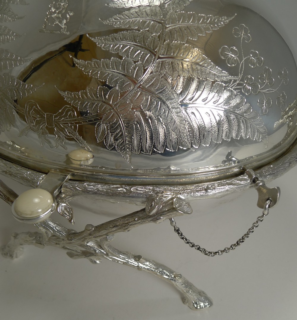 Magnificent Antique English Revolving Breakfast Dish by Atkin Brothers c.1870 View V