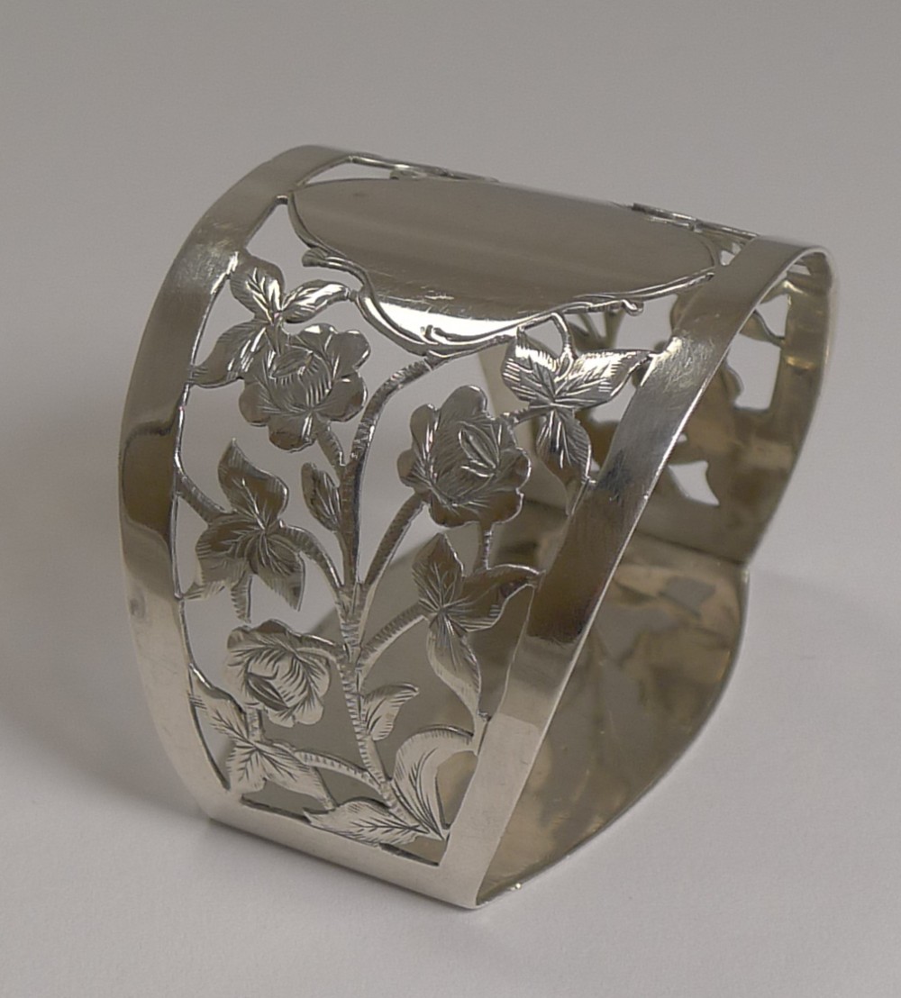 Pretty Antique English Sterling Silver Napkin Ring by Mappin Brothers - 1905