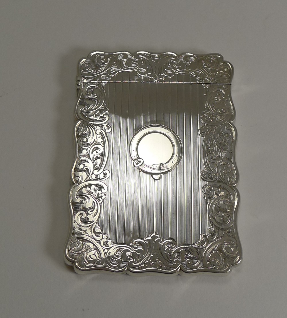 Antique English Sterling Silver Card Case - 1857