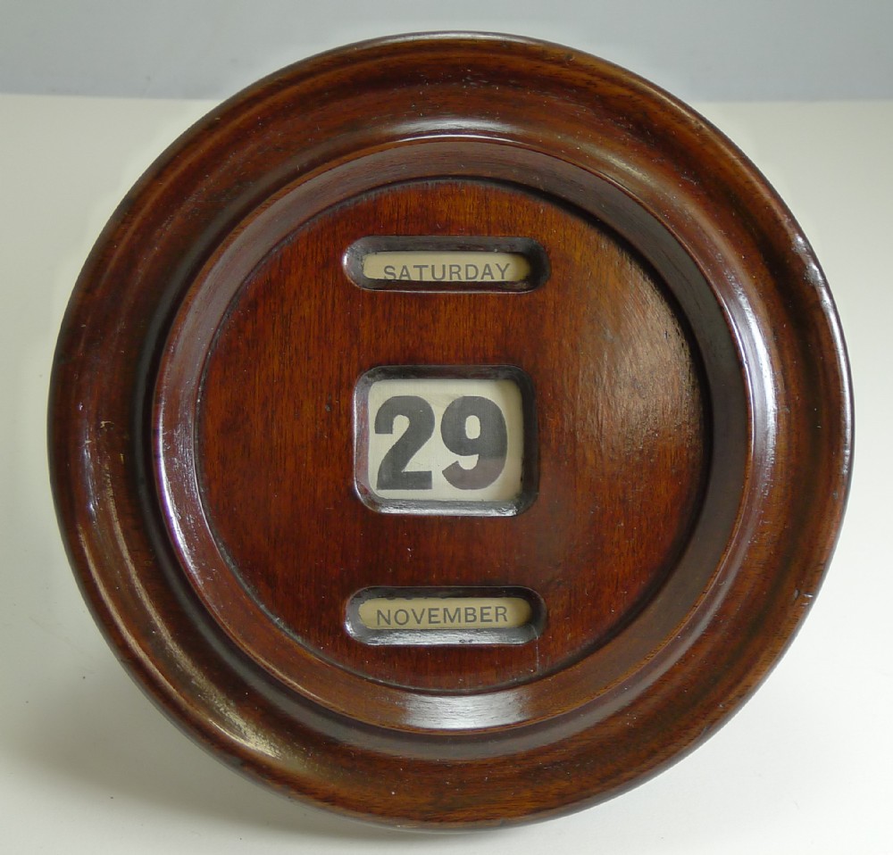 Antique Mahogany Wall-Hanging Perpetual Calendar c.1900