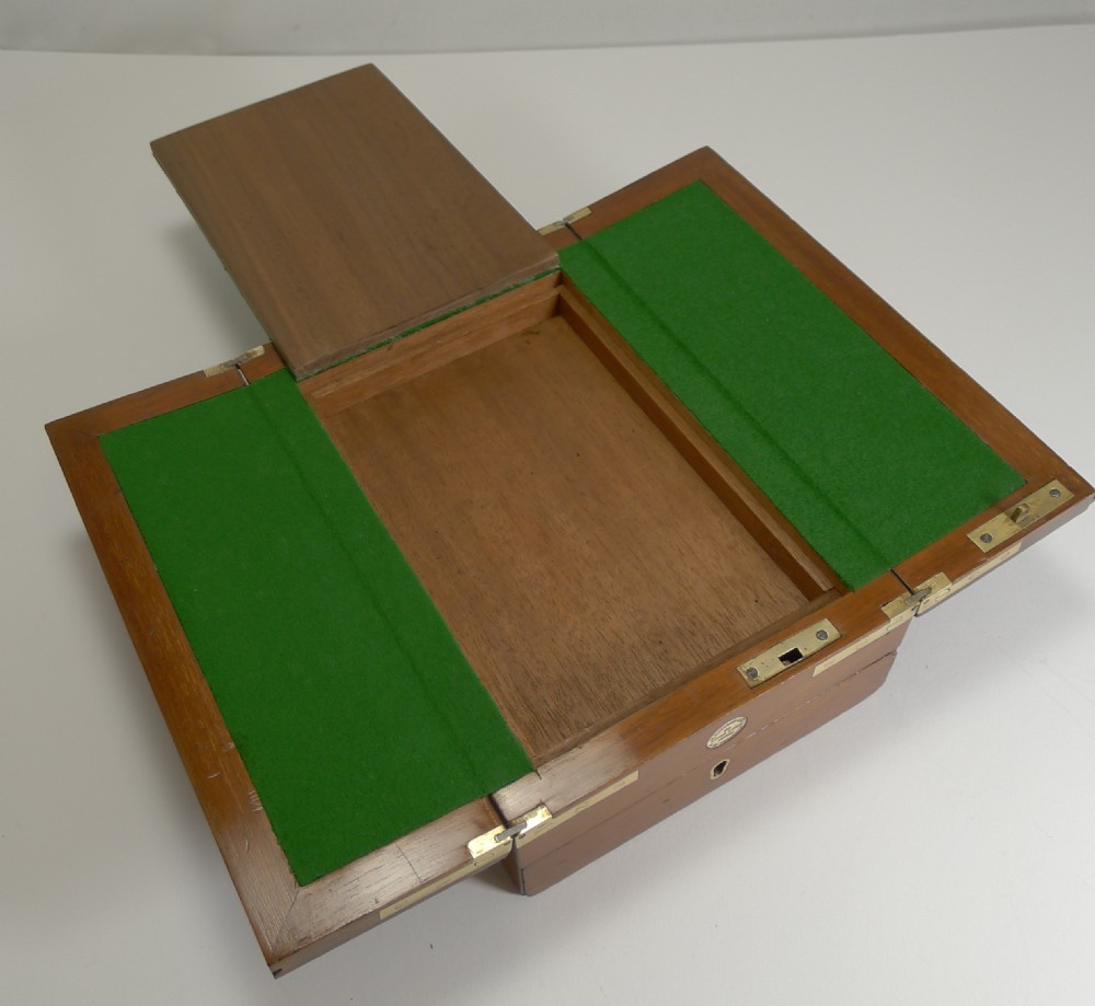 Antique English Brass Bound Mahogany Artist's Box & Portable Easel c.1890 by C. Roberson & Co Ltd View V