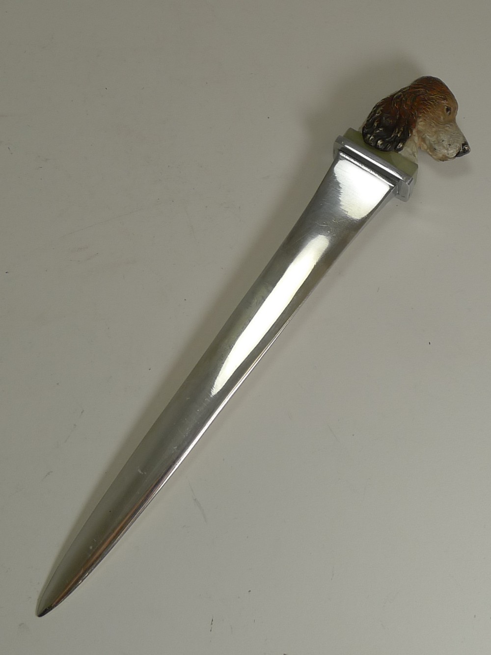 Austrian Cold Painted Bronze Dog / Spaniel Letter Opener c.1910