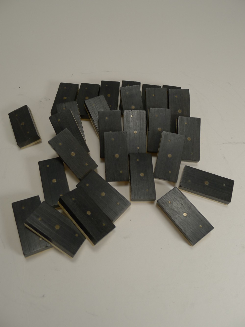 Boxed Set Antique English Bone and Ebony Dominoes c.1910 View V