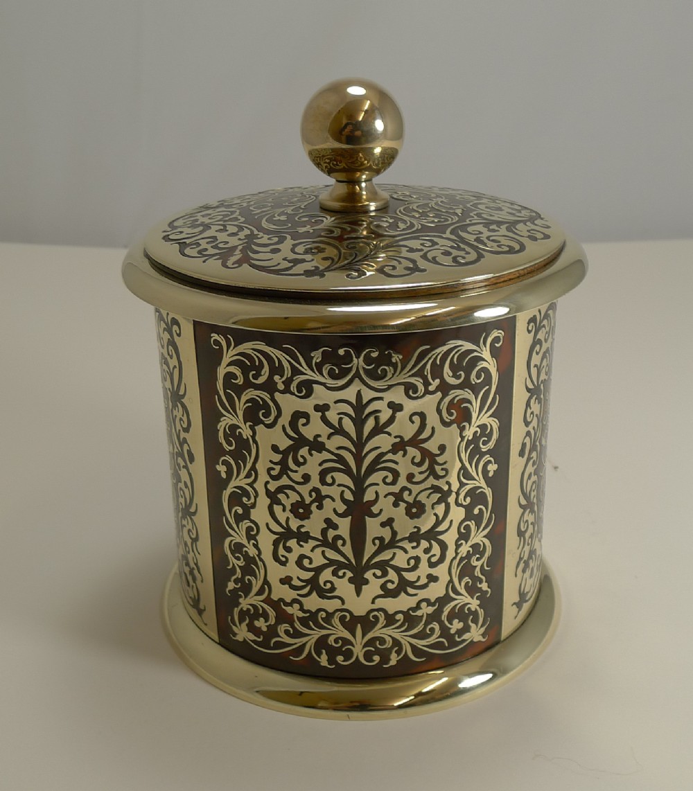 Rare Antique English Boulle Tobacco Box c.1880