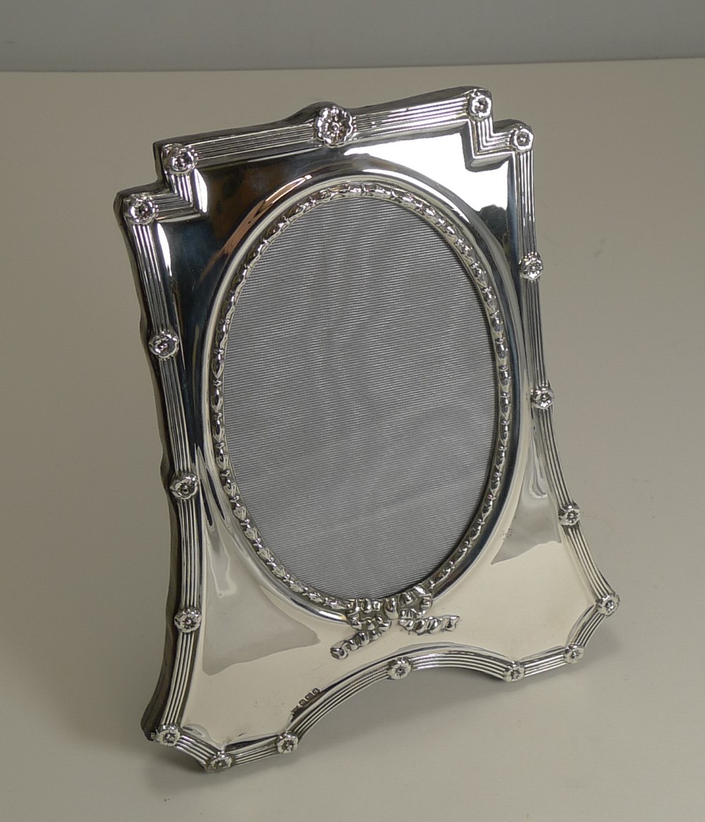 Elegant Antique English Sterling Silver Photograph Frame by Mappin and Webb - 1908