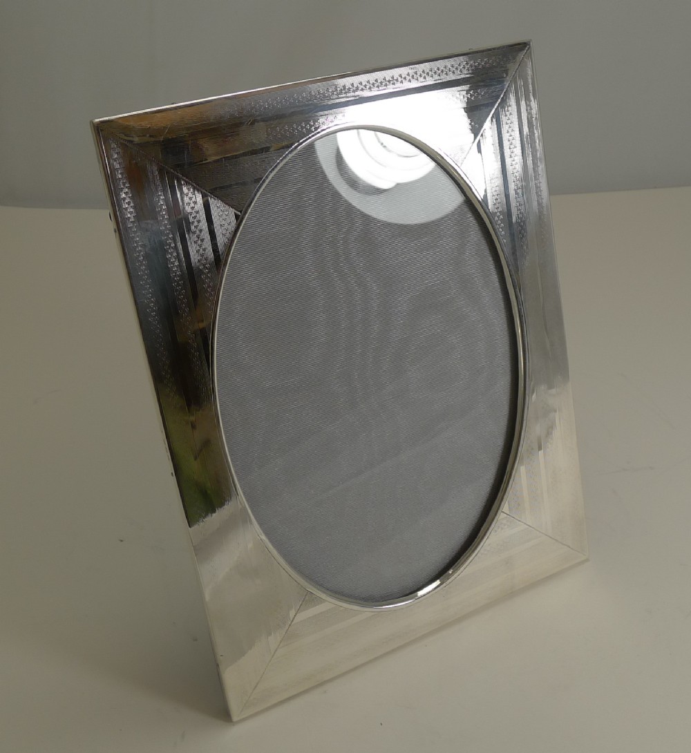 Large Antique English Sterling Silver Photograph Frame - 1916
