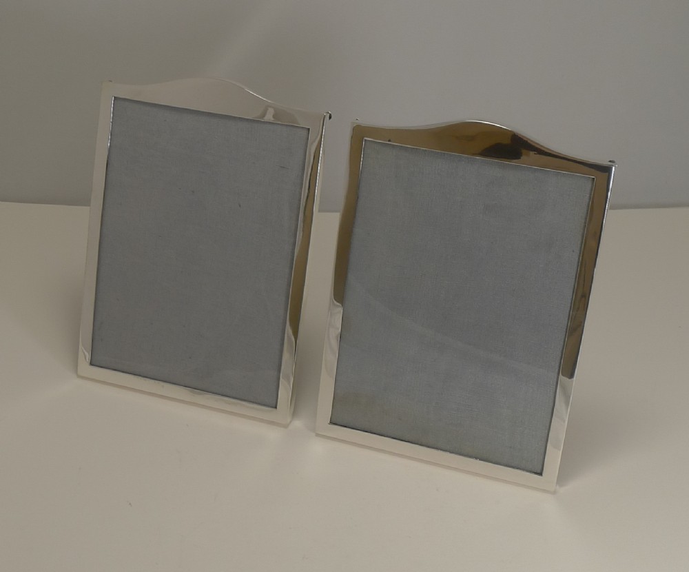 Elegant Pair Antique English Sterling Silver Photograph Frames - 1919