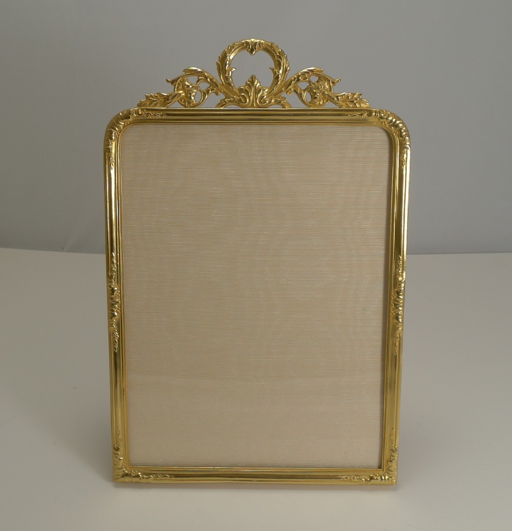 Large Antique French Gilded Bronze Photograph Frame c.1900