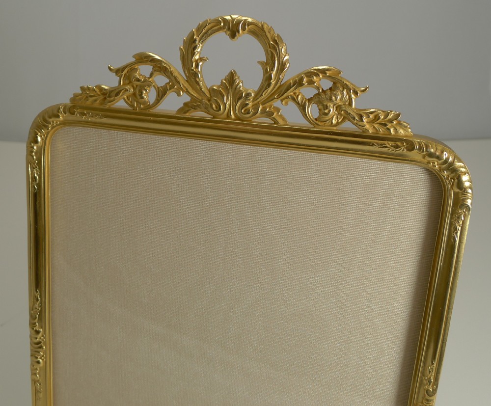 Large Antique French Gilded Bronze Photograph Frame c.1900 View IV