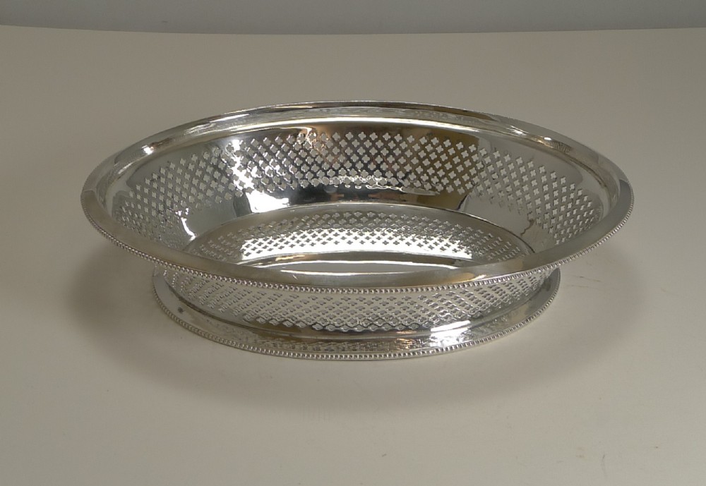 Antique English Silver Plated Bread Basket by Atkin Brothers - Reg. 1873