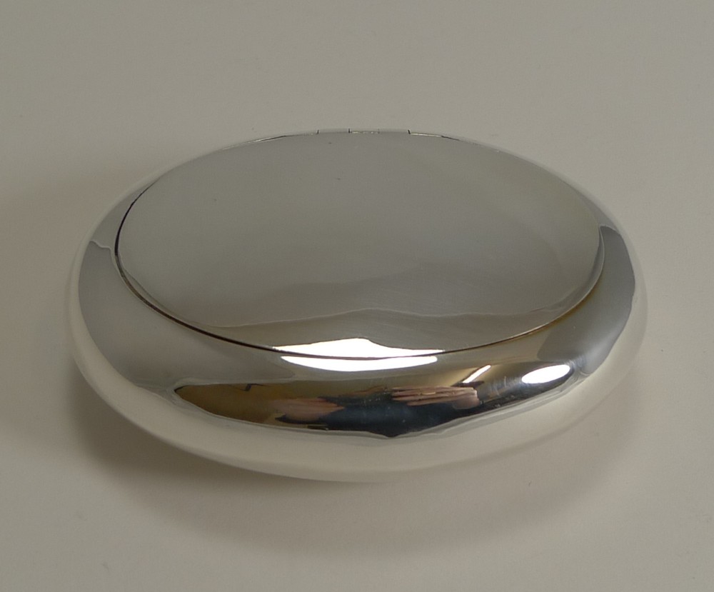 Antique English Sterling Silver Tobacco Box by Walker and Hall - 1910