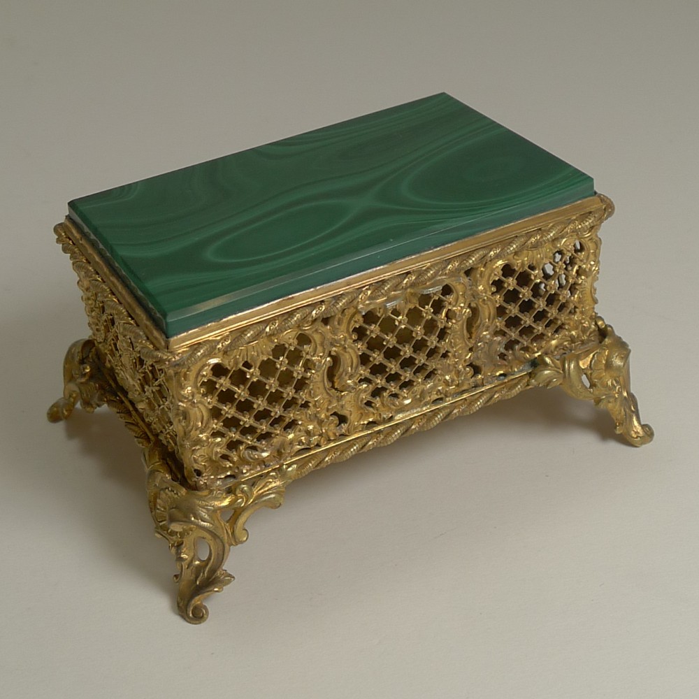 Antique French Malachite Box c.1890