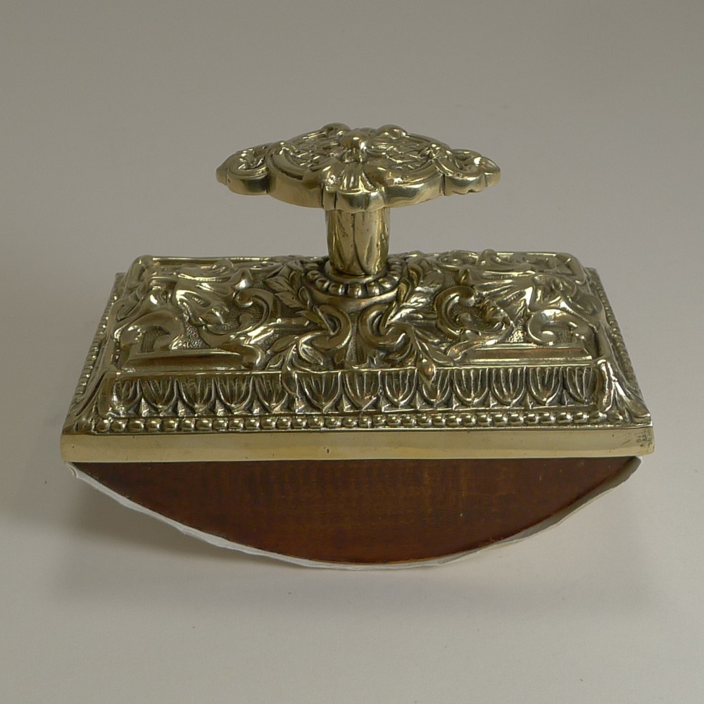 Grand Large English Cast Brass Rocking Blotter c.1880