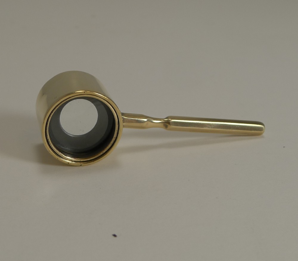 Small Antique English Brass Coddington Magnifying Glass c.1880