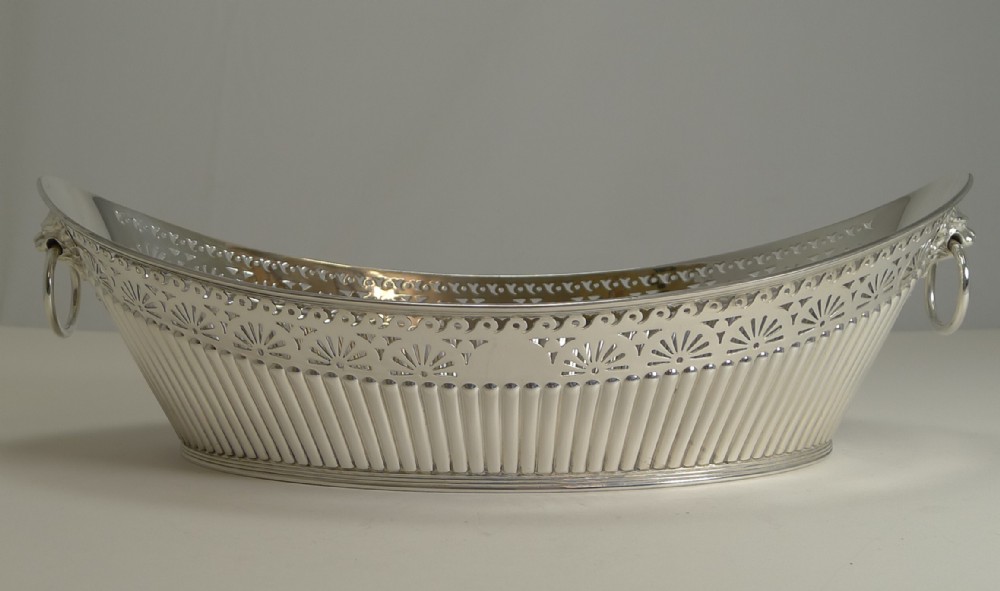 Antique English Silver Plated Bread Basket by James Dixon & Sons
