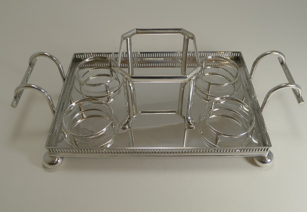 Antique English Drinks Set on Fitted Tray by John Bishop Chatterley c.1900 View VI