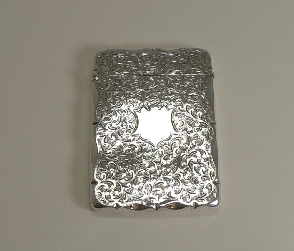 Antique English Sterling Silver Visiting Card Case -1896