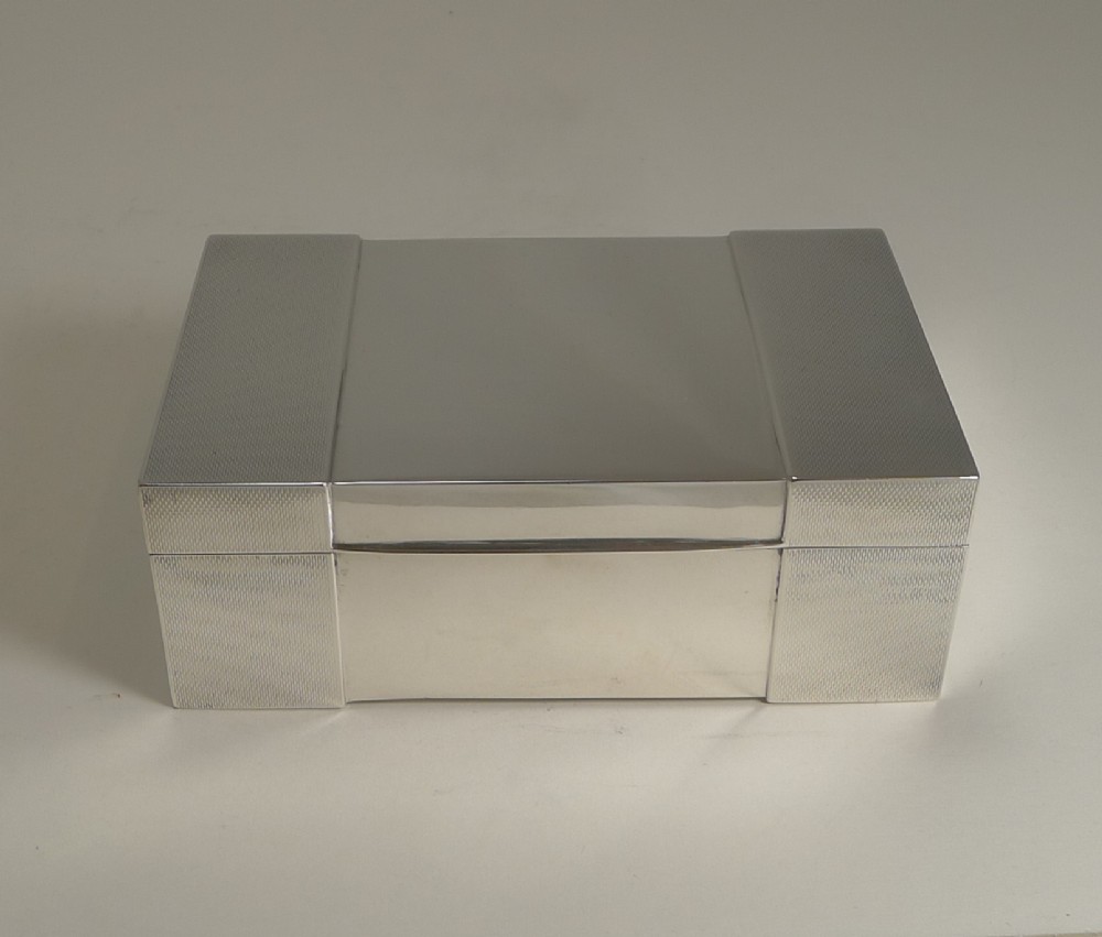 Vintage English Art Deco Sterling Silver Box - 1932 by Goldsmiths and Silversmiths Co.