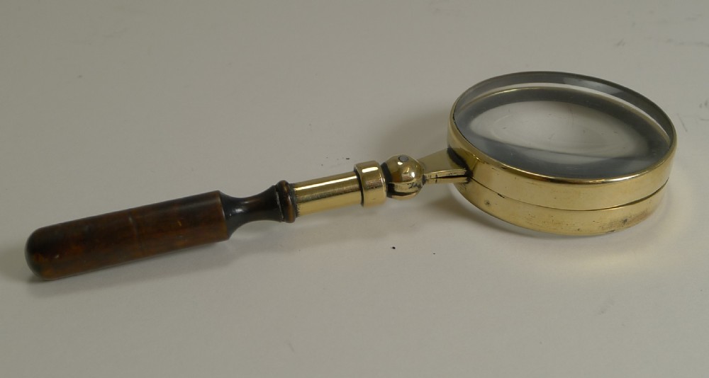 Unusual Antique English Double Lens Magnifying Glass c.1890 View IV