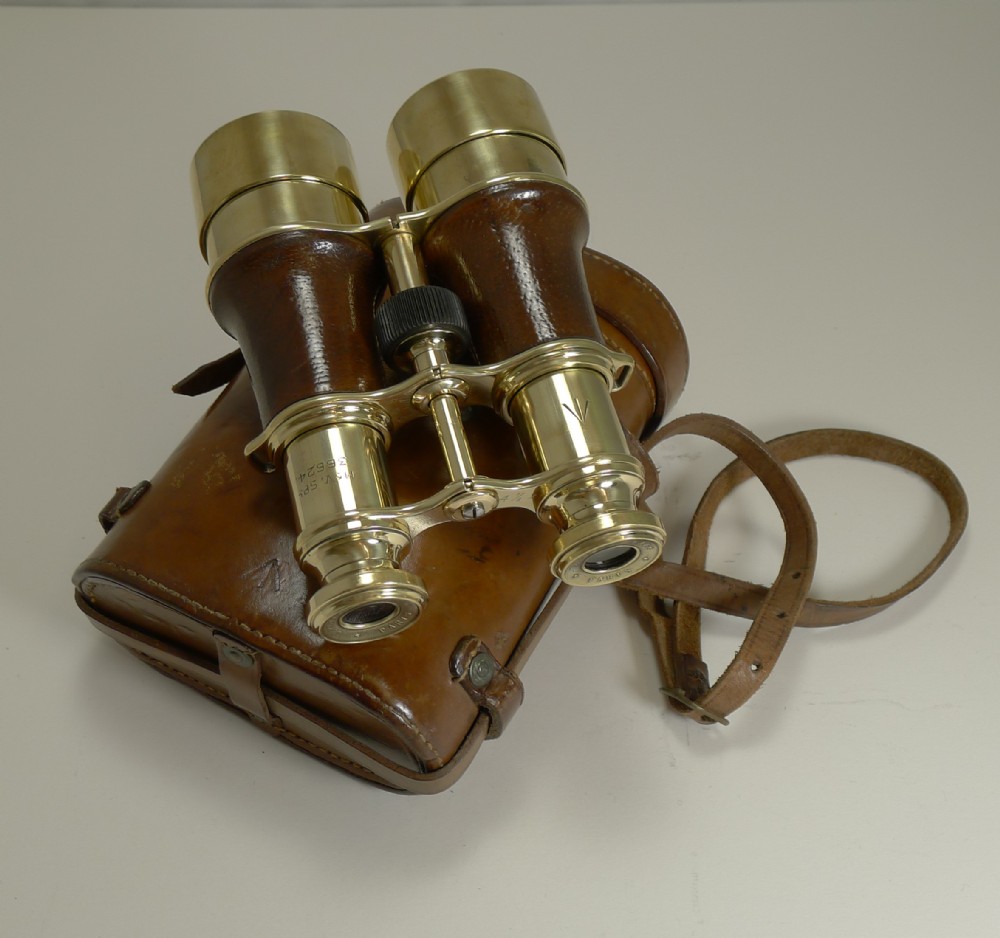 WW1 Issued Antique French Binoculars Signed L. Petit, Paris