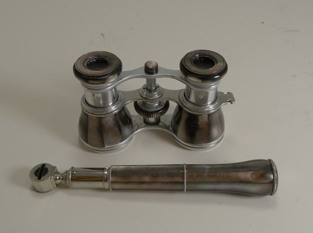 Antique French LeMaire Opera Glasses With Detachable Lorgnette Handle c.1900