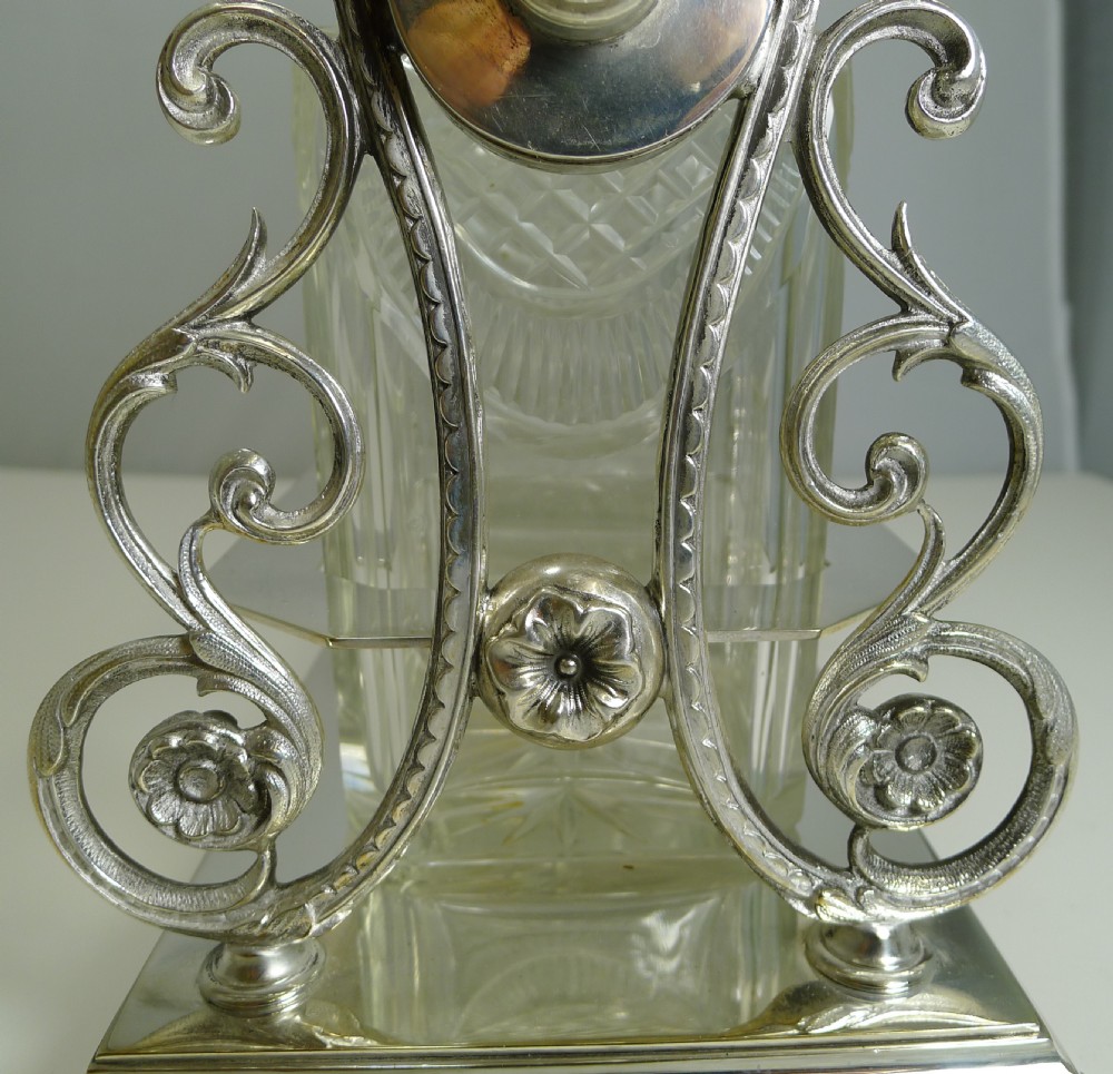 Magnificent Large Antique English Tantalus by Deykin and Harrison c.1900 View XII