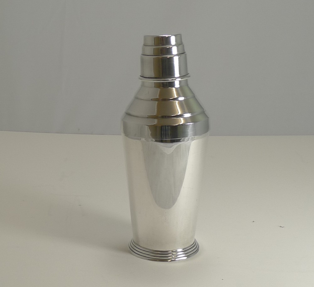 English Art Deco Cocktail Shaker by Atkin Brothers for J.C London c.1930