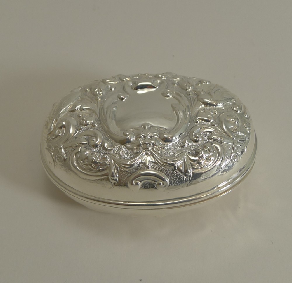 Antique English Sterling Silver Travel Soap Box by William Comyns