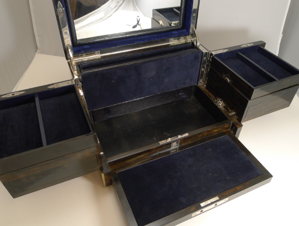 Finest Grand Large Antique English Coromandel Jewellery Box c.1860 View XII