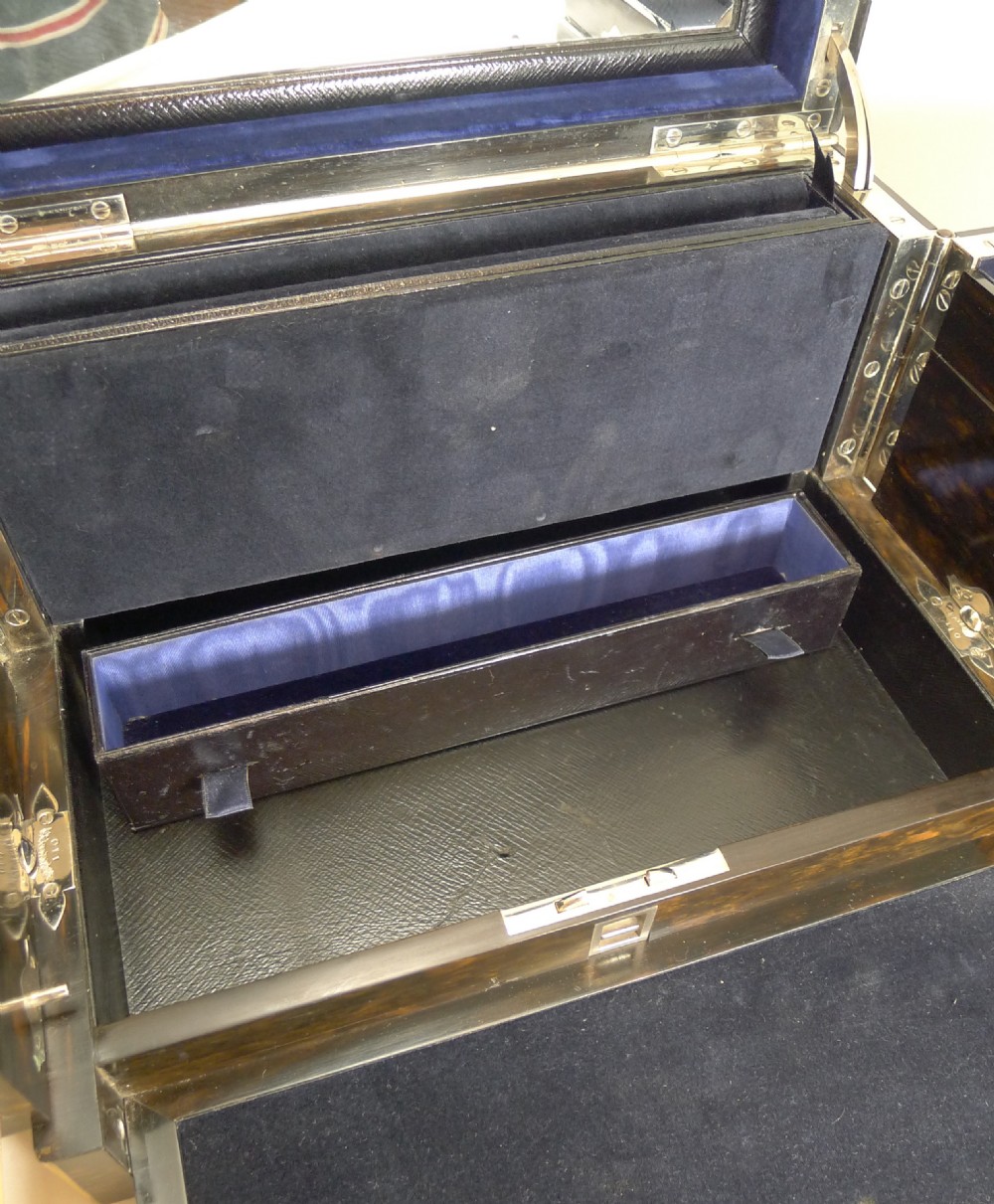 Finest Grand Large Antique English Coromandel Jewellery Box c.1860 View XV