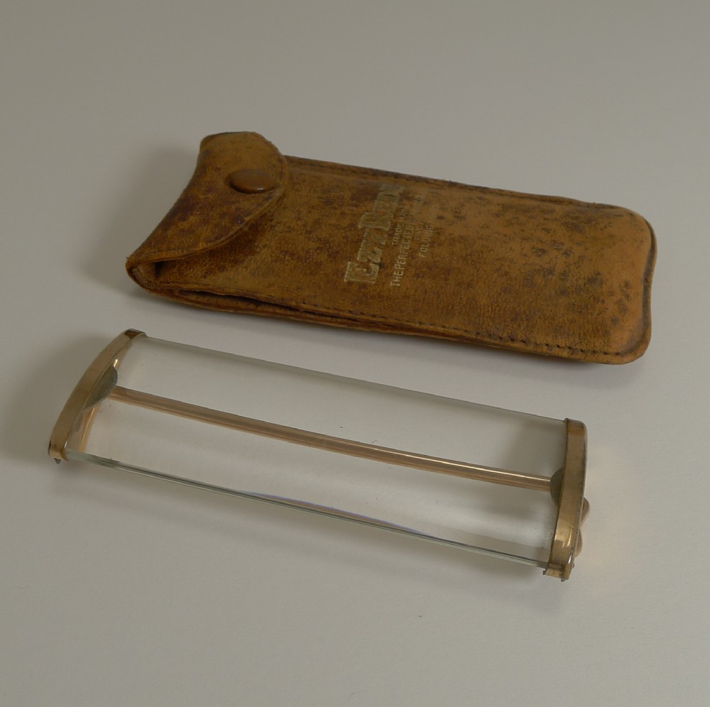 Folding Reading Magnifying Glass in Case - American c.1919 - 