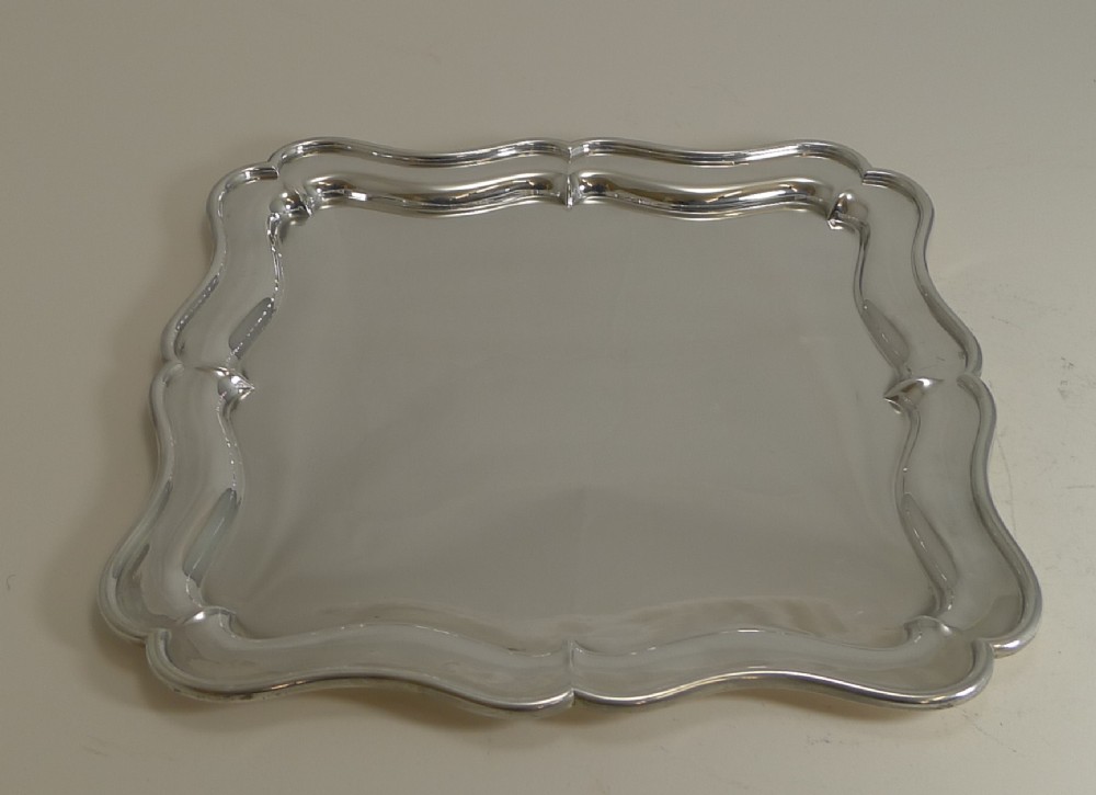 Antique English Silver Plated Cocktail / Drinks Tray by Martin Hall c.1900