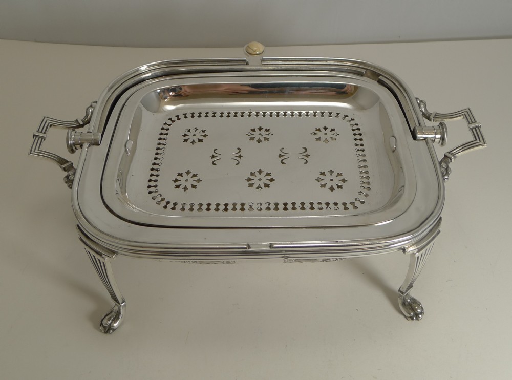 Stunning Antique English Revolving Breakfast Dish by Alexander Clark c.1895 View IX