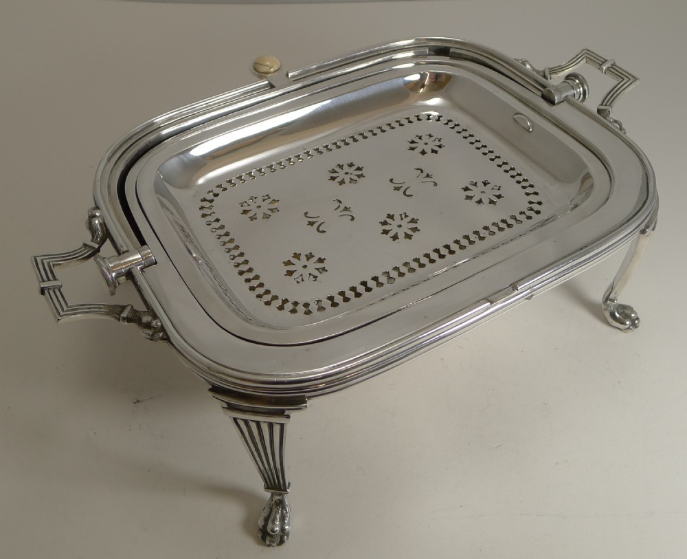 Stunning Antique English Revolving Breakfast Dish by Alexander Clark c.1895 View X