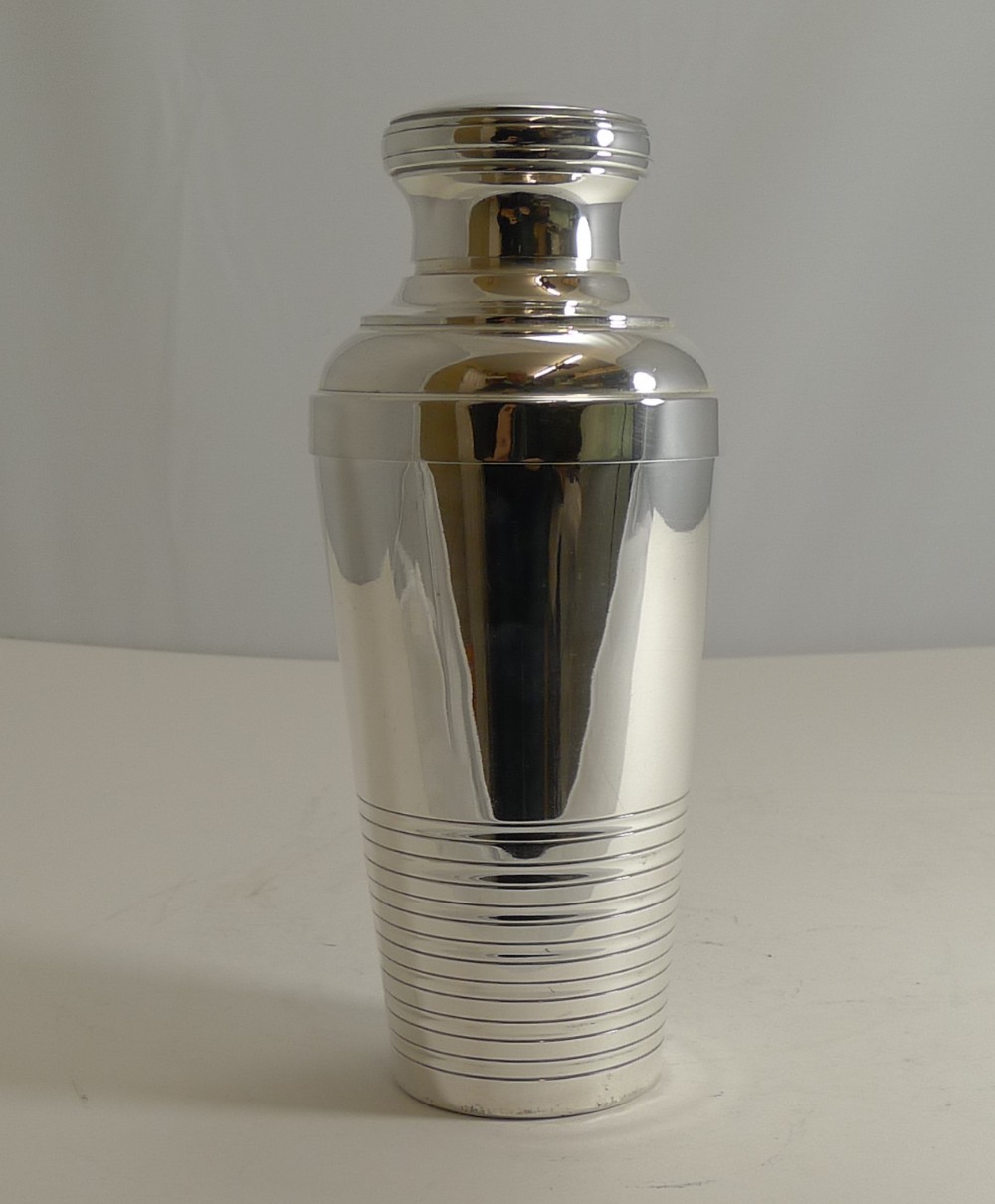 Vintage French Art Deco Silver Plated Cocktail Shaker c.1930