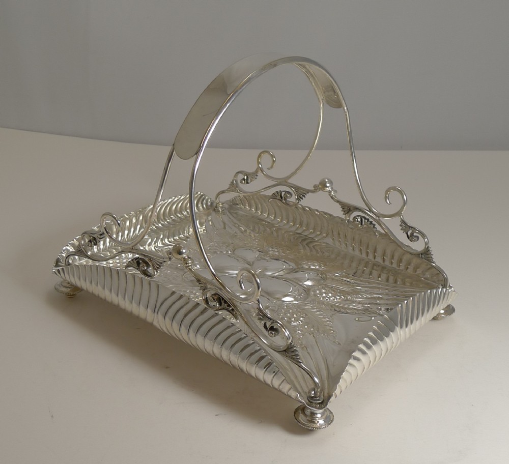 Quality Antique English Silver Plated Fruit Basket c.1890 by Pinder Brothers, Sheffield
