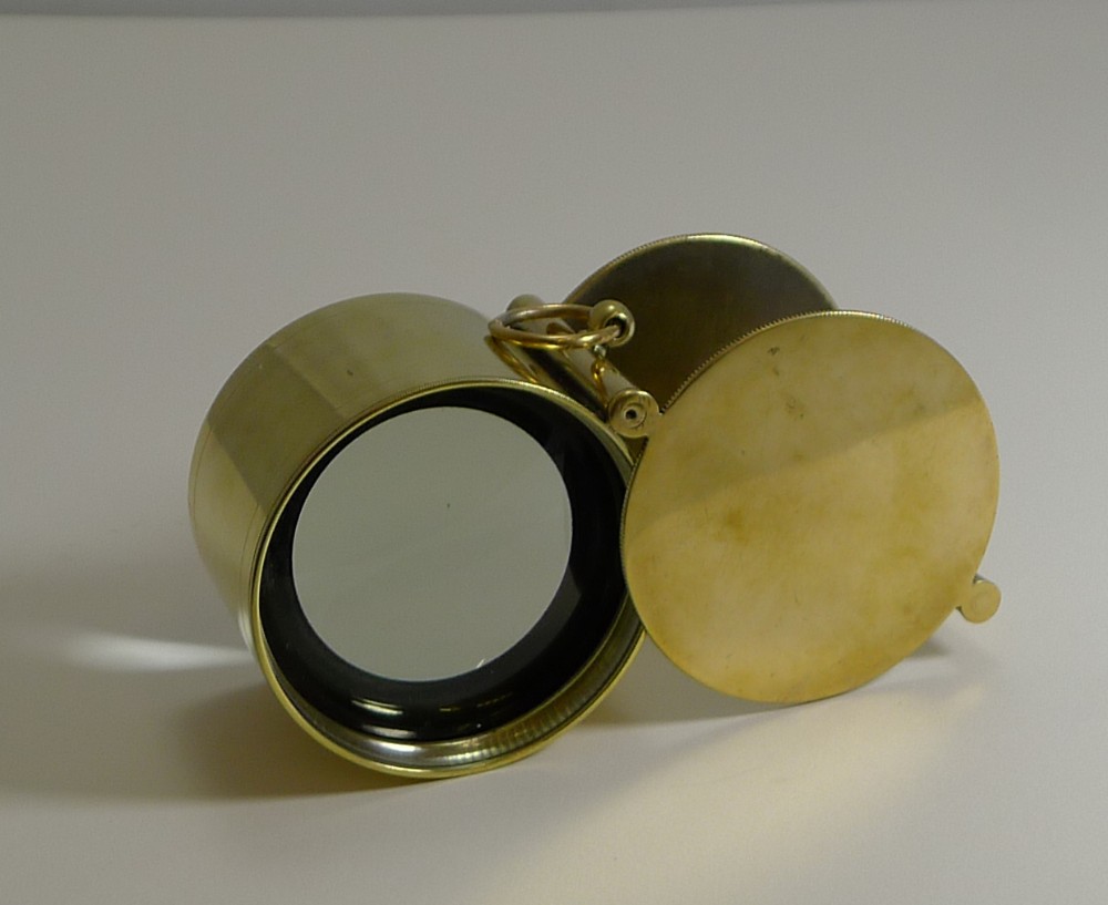 Oversized Antique English Folding Coddington Magnifying Glass c.1880