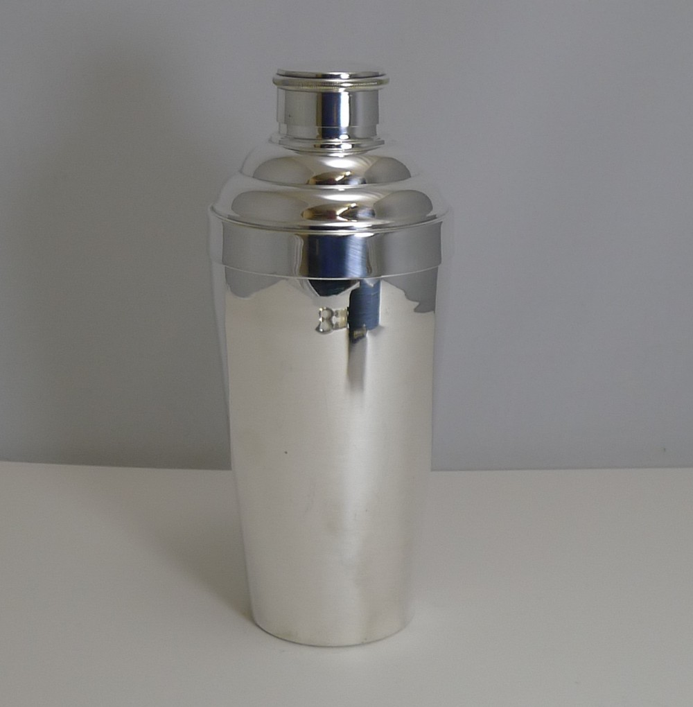 Large French Art Deco Silver Plated Cocktail Shaker c.1930