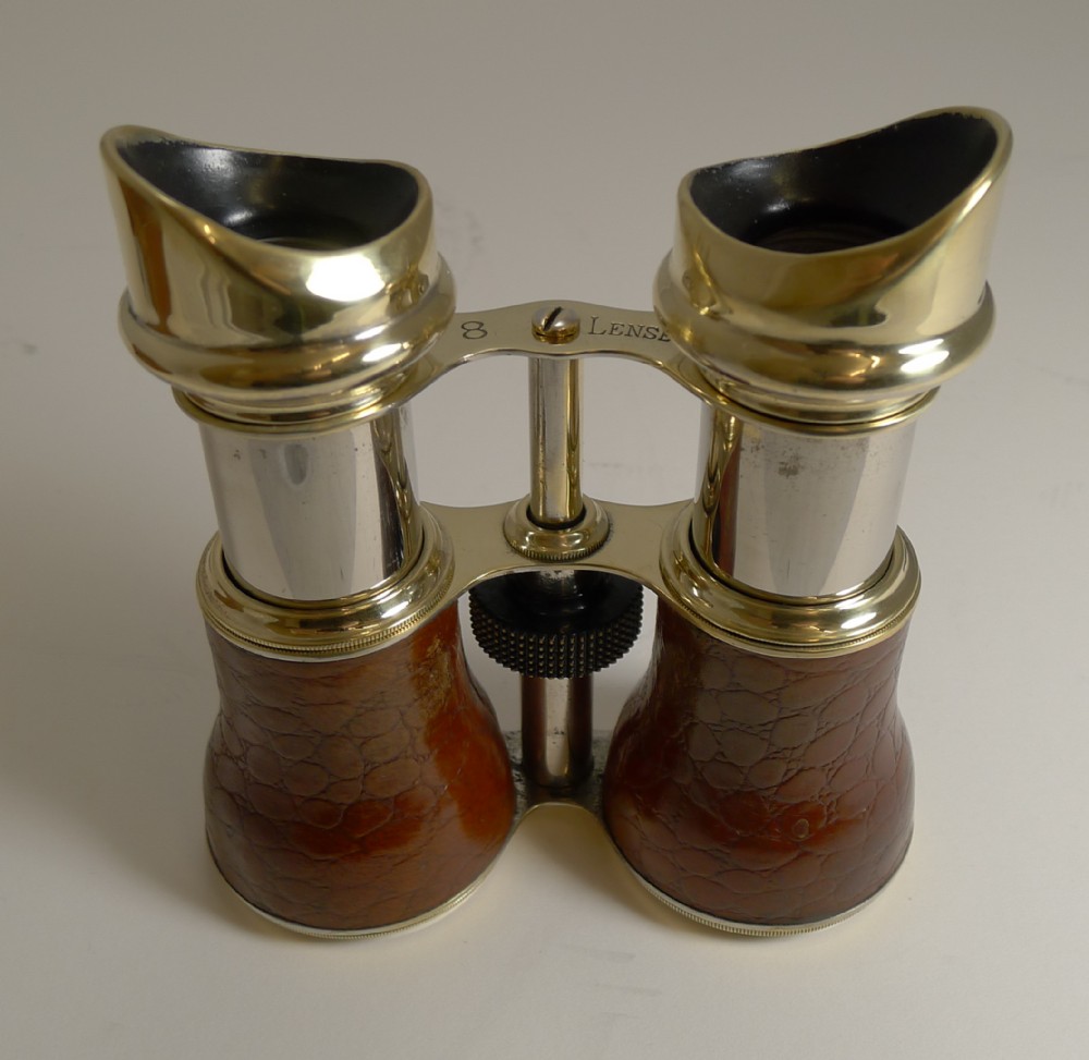 Unusual Pair Antique English Binoculars c.1900