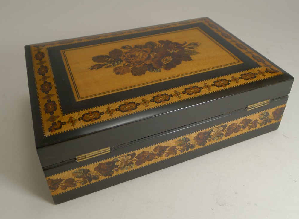Antique Tunbridge Ware Jewellery Box by T. Barton, Late Nye Circa 1850 View V
