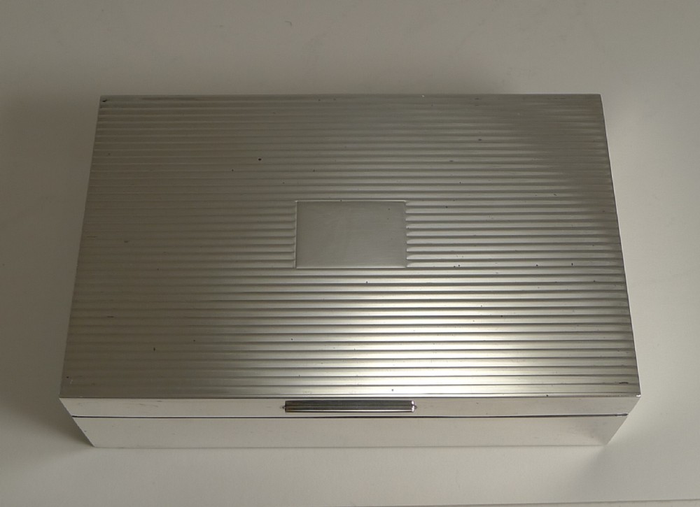 Vintage English Sterling Silver Cigarette Box by Goldsmiths and Silversmiths Co. - 1952