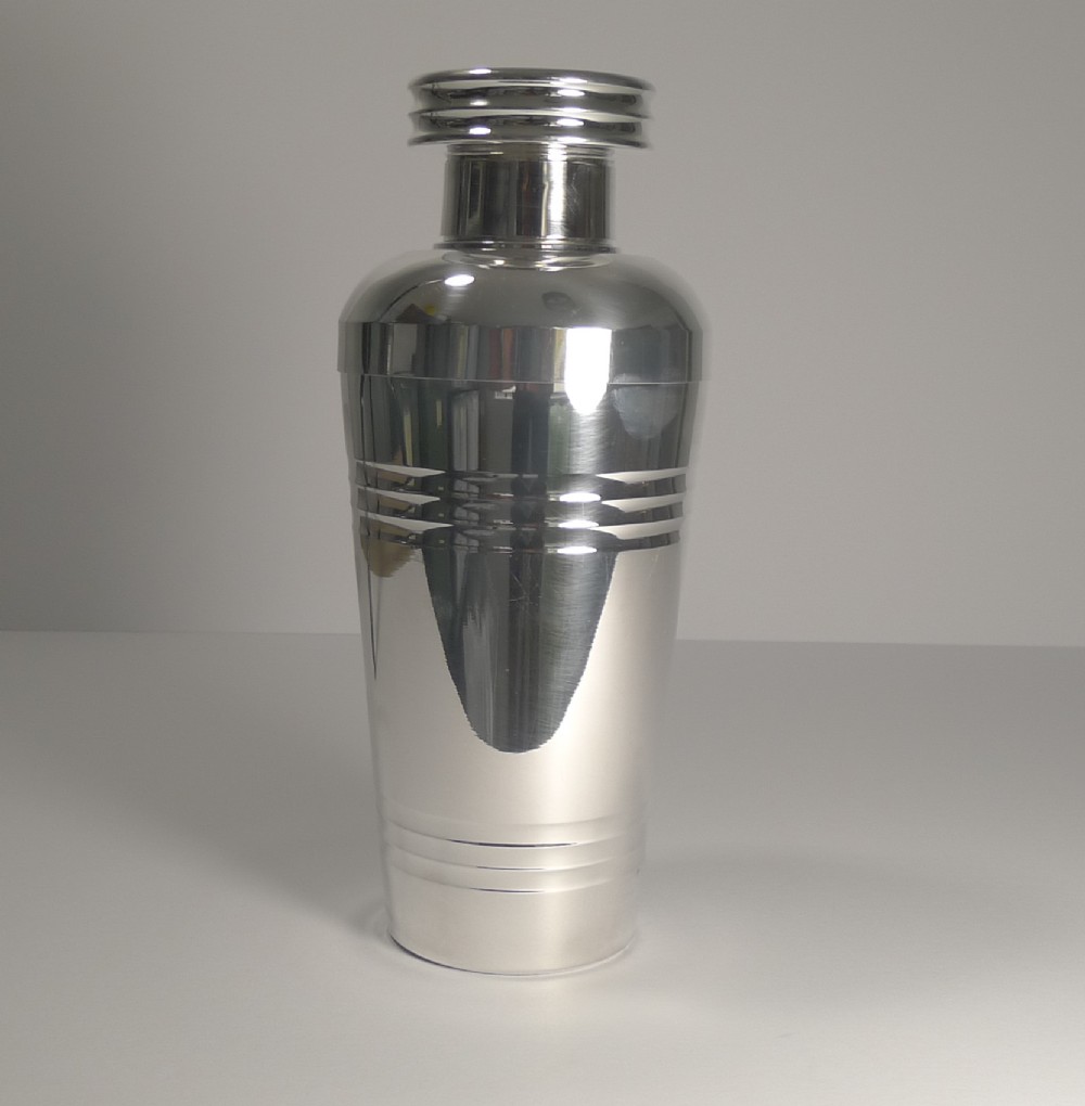 Large French Art Deco Silver Plated Cocktail Shaker c.1930