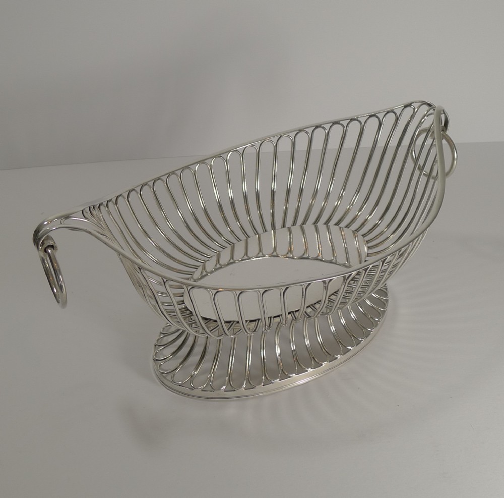 Antique English Footed Silver Plate Bread Basket c.1880