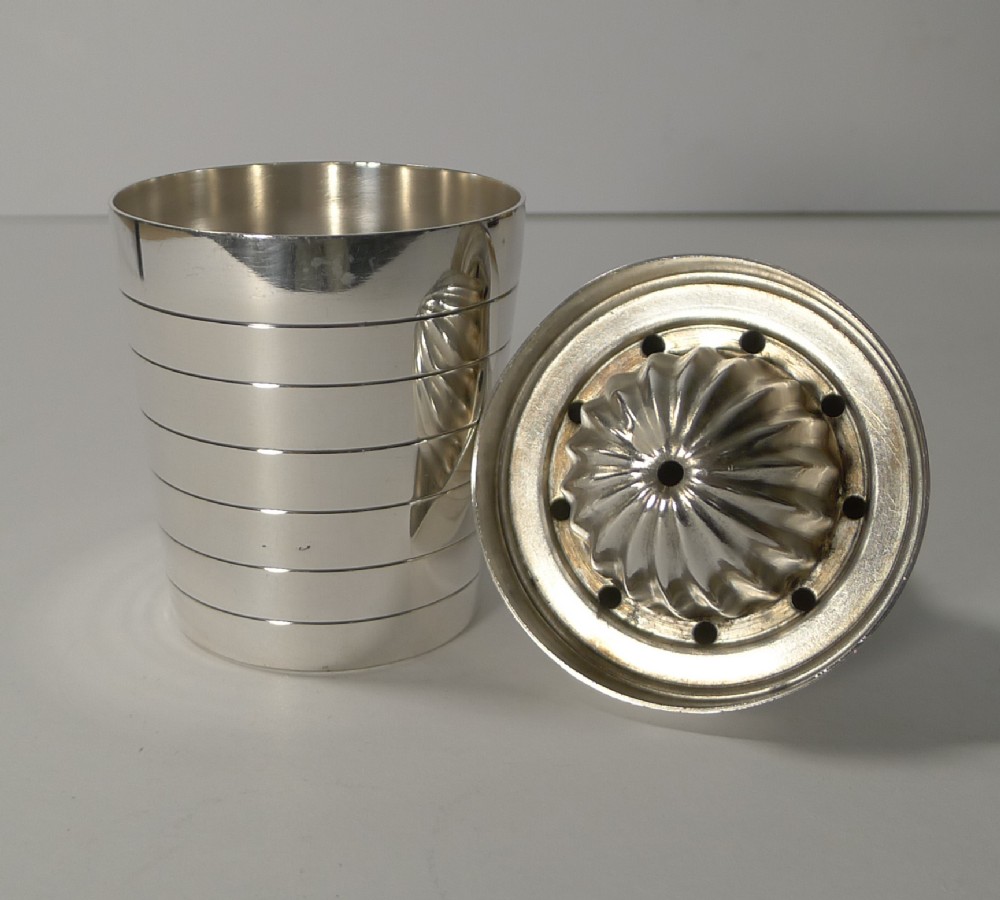 Rare French Individual Cocktail Shaker With Integral Lemon Squeezer - 