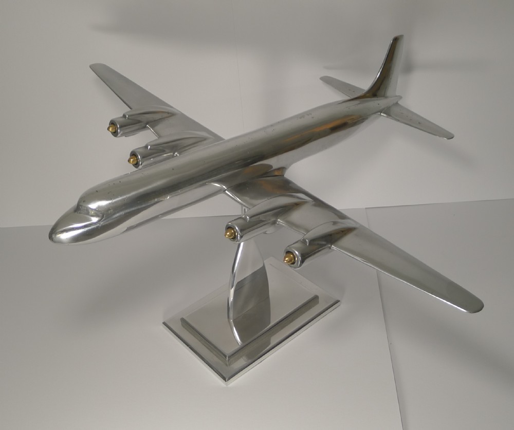 Large Aluminium Douglas DC-7 Model Airplane c.1953