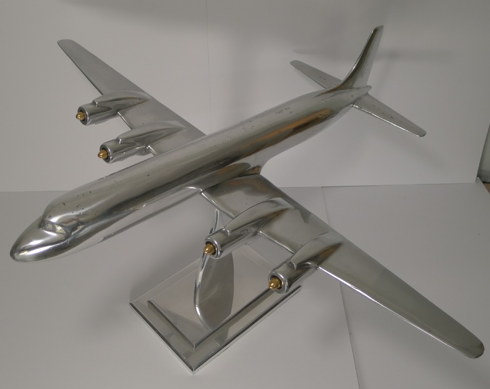 Large Aluminium Douglas DC-7 Model Airplane c.1953 View II