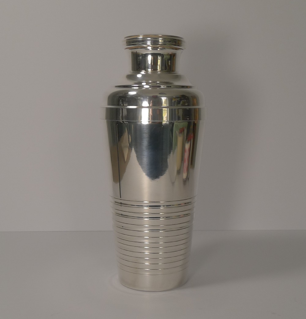 Large French Art Deco Silver Plated Cocktail Shaker c.1930