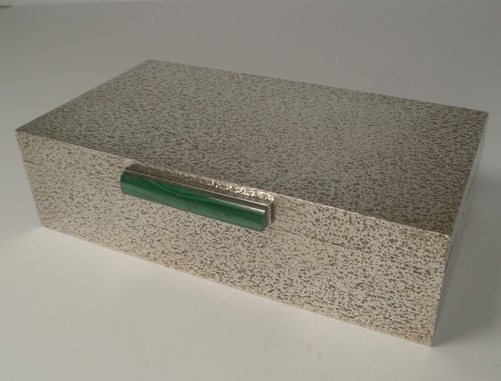 Deakin and Francis For Garrard - Outstanding Sterling Silver and Malachite Box