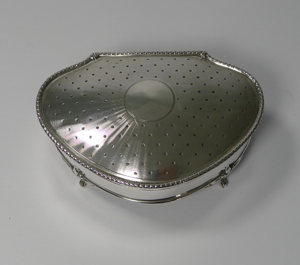 Large Antique English Silver Jewellery Box - 1911